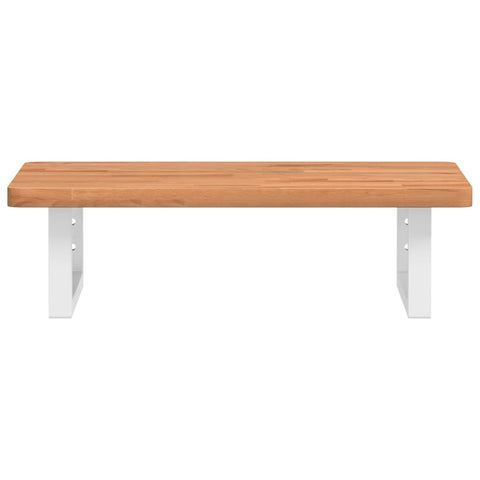 vidaXL Basin Shelf Wall Mounted Steel and Solid Wood Beech