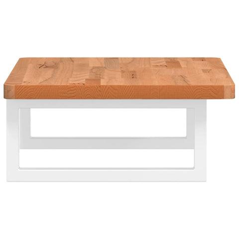 vidaXL Basin Shelf Wall Mounted Steel and Solid Wood Beech