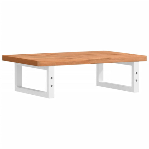 vidaXL Basin Shelf Wall Mounted Steel and Solid Wood Beech