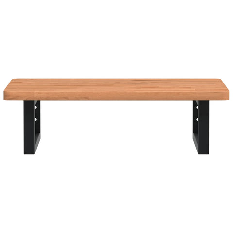 vidaXL Basin Shelf Wall Mounted Steel and Solid Wood Beech