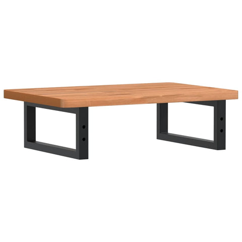 vidaXL Basin Shelf Wall Mounted Steel and Solid Wood Beech
