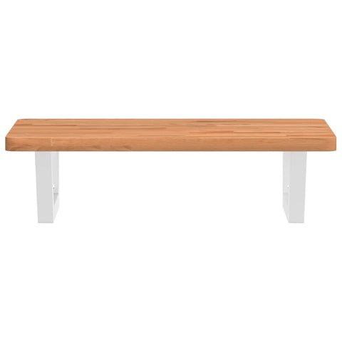 vidaXL Basin Shelf Wall Mounted Steel and Solid Wood Beech
