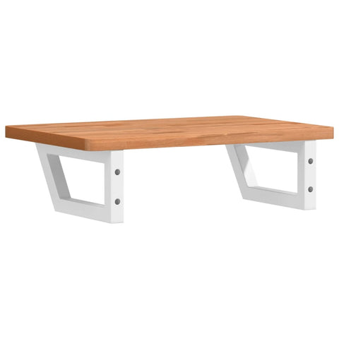vidaXL Basin Shelf Wall Mounted Steel and Solid Wood Beech