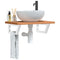 vidaXL Basin Shelf Wall Mounted Steel and Solid Wood Beech