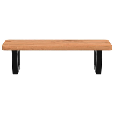 vidaXL Basin Shelf Wall Mounted Steel and Solid Wood Beech