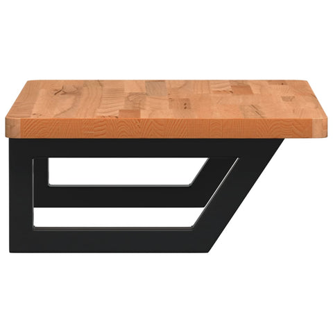 vidaXL Basin Shelf Wall Mounted Steel and Solid Wood Beech