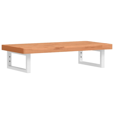 vidaXL Basin Shelf Wall Mounted Steel and Solid Wood Beech