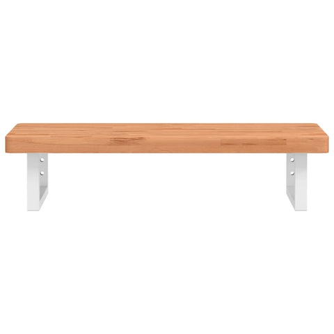 vidaXL Basin Shelf Wall Mounted Steel and Solid Wood Beech