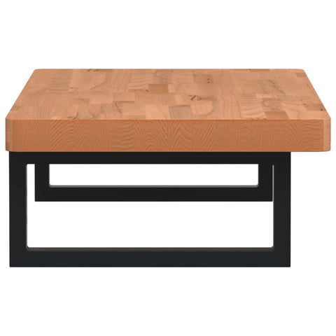 vidaXL Basin Shelf Wall Mounted Steel and Solid Wood Beech