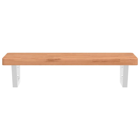 vidaXL Basin Shelf Wall Mounted Steel and Solid Wood Beech