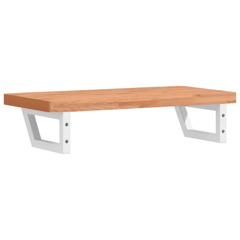 vidaXL Basin Shelf Wall Mounted Steel and Solid Wood Beech