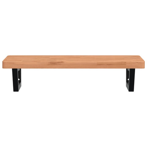 vidaXL Basin Shelf Wall Mounted Steel and Solid Wood Beech