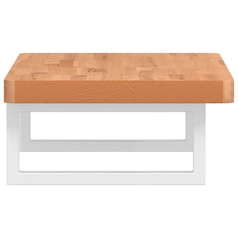 vidaXL Basin Shelf Wall Mounted Steel and Solid Wood Beech