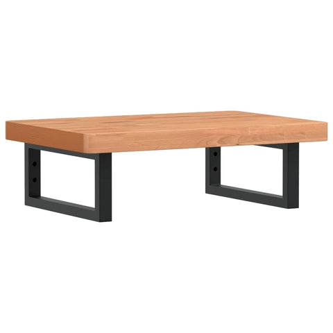 vidaXL Basin Shelf Wall Mounted Steel and Solid Wood Beech