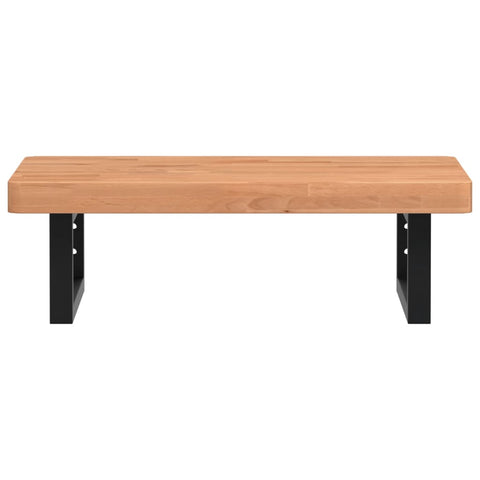 vidaXL Basin Shelf Wall Mounted Steel and Solid Wood Beech