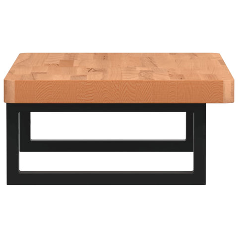 vidaXL Basin Shelf Wall Mounted Steel and Solid Wood Beech