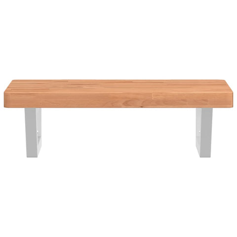 vidaXL Basin Shelf Wall Mounted Steel and Solid Wood Beech