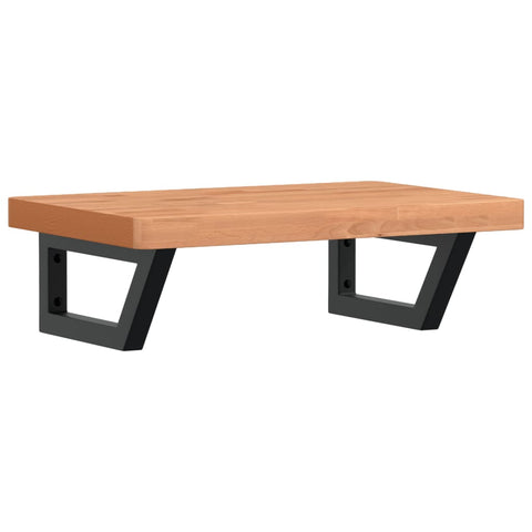 vidaXL Basin Shelf Wall Mounted Steel and Solid Wood Beech
