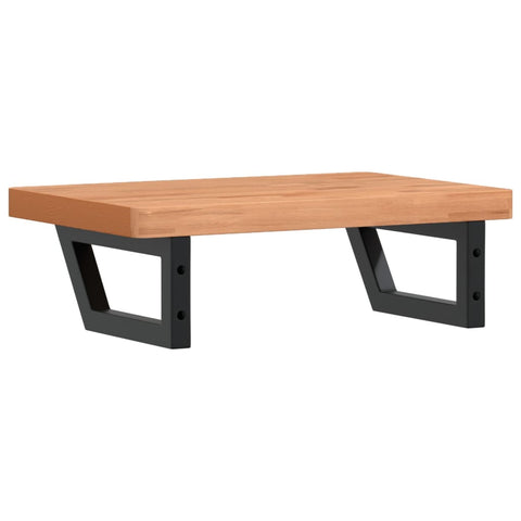 vidaXL Basin Shelf Wall Mounted Steel and Solid Wood Beech