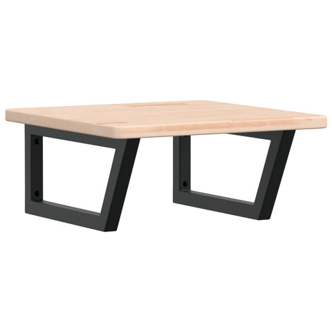 vidaXL Basin Shelf Wall Mounted Steel and Solid Wood Oak