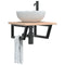 vidaXL Basin Shelf Wall Mounted Steel and Solid Wood Oak