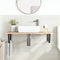 vidaXL Basin Shelf Wall Mounted Steel and Solid Wood Oak