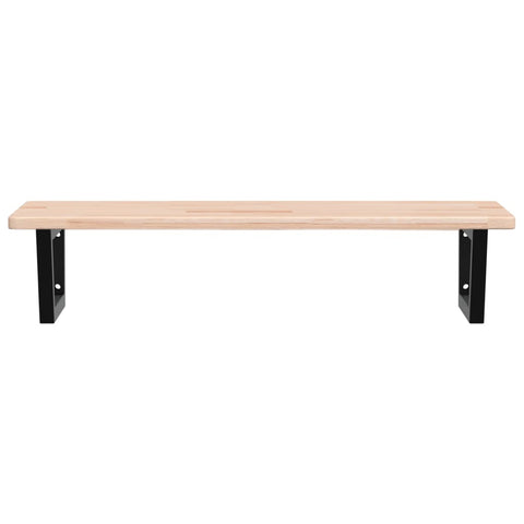 vidaXL Basin Shelf Wall Mounted Steel and Solid Wood Oak