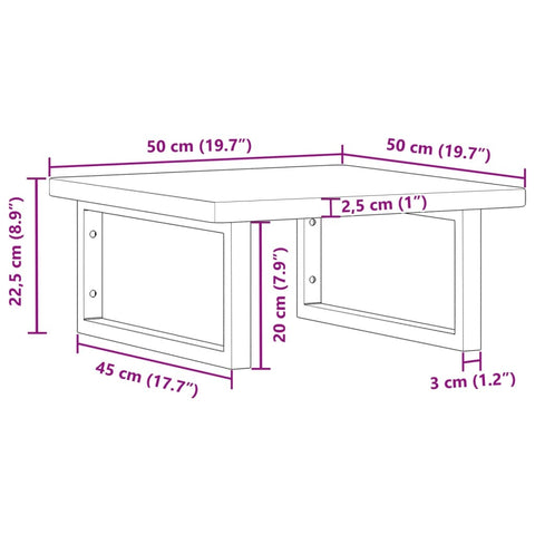 vidaXL Basin Shelf Wall Mounted Steel and Solid Wood Oak