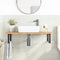 vidaXL Basin Shelf Wall Mounted Steel and Solid Wood Oak