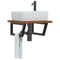 vidaXL Basin Shelf Wall Mounted Steel and Solid Wood Oak