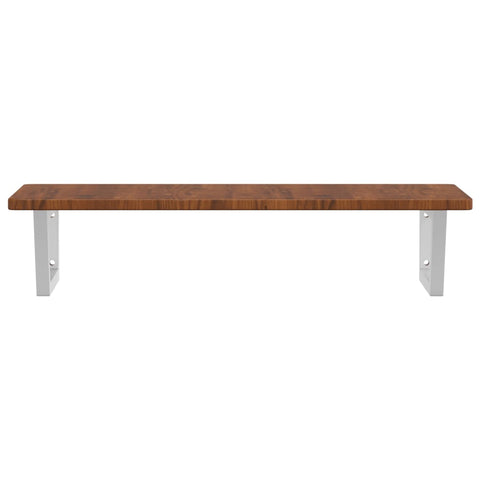 vidaXL Basin Shelf Wall Mounted Steel and Solid Wood Oak