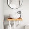 vidaXL Basin Shelf Wall Mounted Steel and Solid Wood Oak