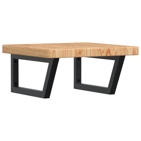 vidaXL Basin Shelf Wall Mounted Steel and Solid Wood Oak