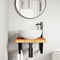 vidaXL Basin Shelf Wall Mounted Steel and Solid Wood Oak