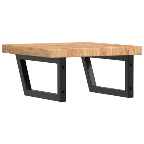 vidaXL Basin Shelf Wall Mounted Steel and Solid Wood Oak