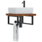 vidaXL Basin Shelf Wall Mounted Steel and Solid Wood Oak
