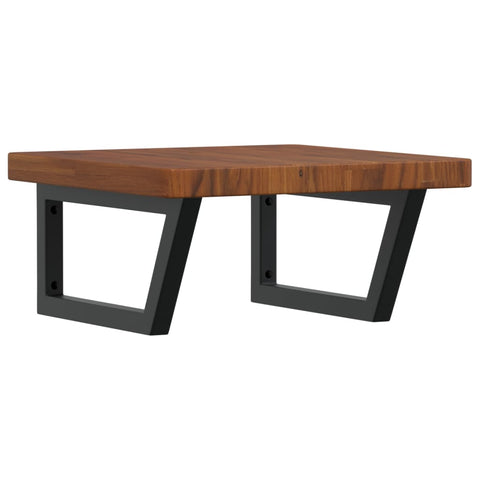 vidaXL Basin Shelf Wall Mounted Steel and Solid Wood Oak