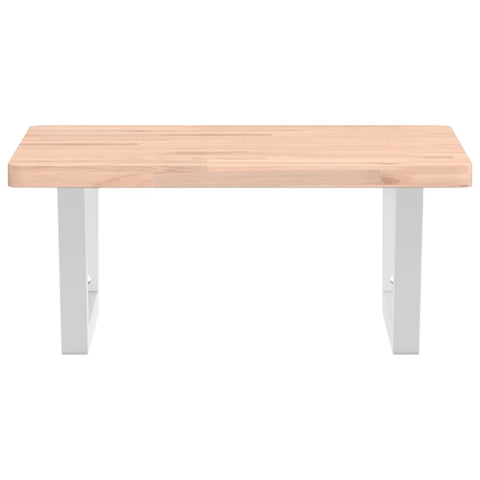 vidaXL Basin Shelf Wall Mounted Steel and Solid Wood Beech