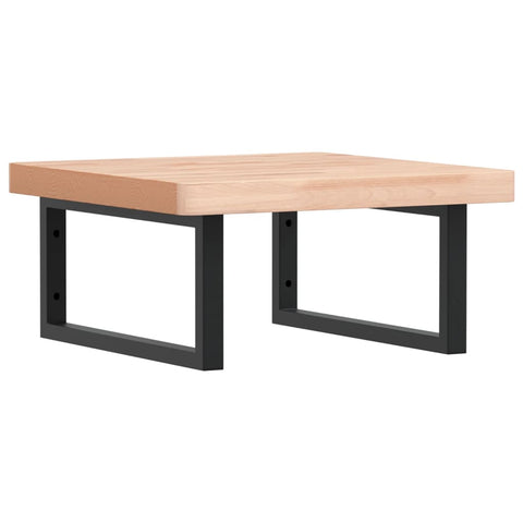 vidaXL Basin Shelf Wall Mounted Steel and Solid Wood Beech