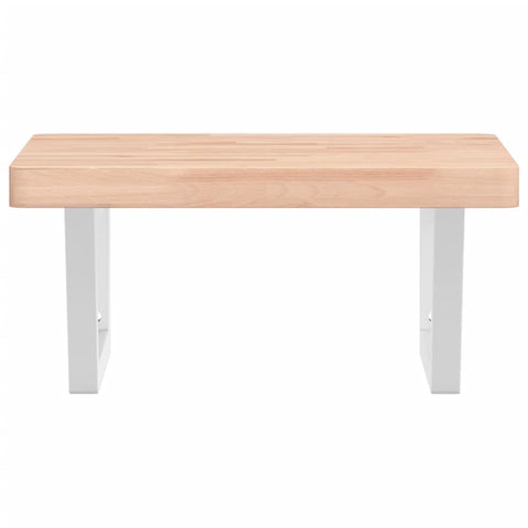 vidaXL Basin Shelf Wall Mounted Steel and Solid Wood Beech