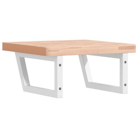 vidaXL Basin Shelf Wall Mounted Steel and Solid Wood Beech