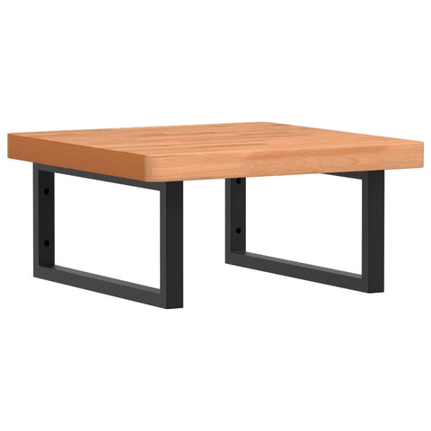 vidaXL Basin Shelf Wall Mounted Steel and Solid Wood Beech