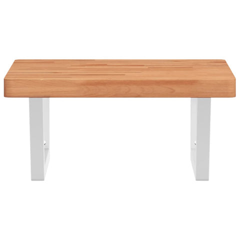 vidaXL Basin Shelf Wall Mounted Steel and Solid Wood Beech