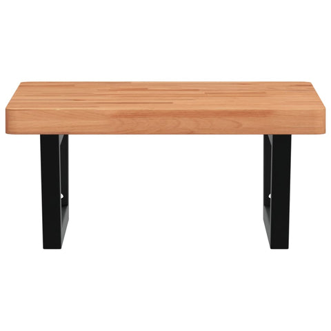 vidaXL Basin Shelf Wall Mounted Steel and Solid Wood Beech
