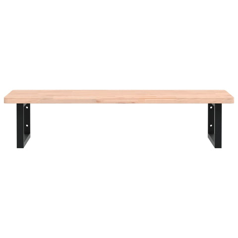 vidaXL Basin Shelf Wall Mounted Steel and Solid Wood Beech