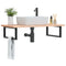 vidaXL Basin Shelf Wall Mounted Steel and Solid Wood Beech