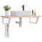 vidaXL Basin Shelf Wall Mounted Steel and Solid Wood Beech
