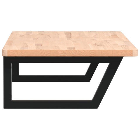 vidaXL Basin Shelf Wall Mounted Steel and Solid Wood Beech