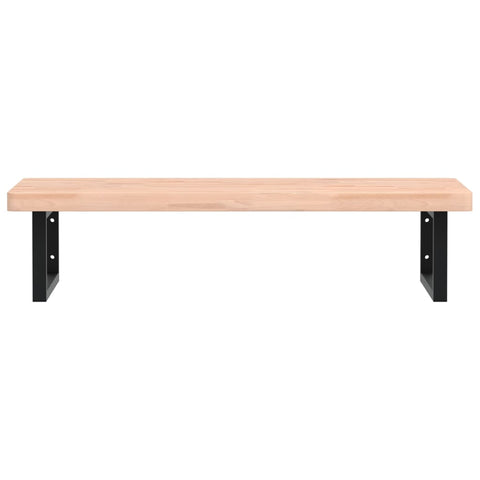 vidaXL Basin Shelf Wall Mounted Steel and Solid Wood Beech