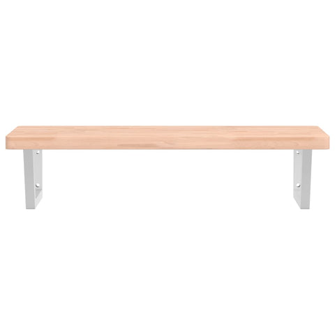 vidaXL Basin Shelf Wall Mounted Steel and Solid Wood Beech
